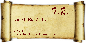 Tangl Rozália névjegykártya